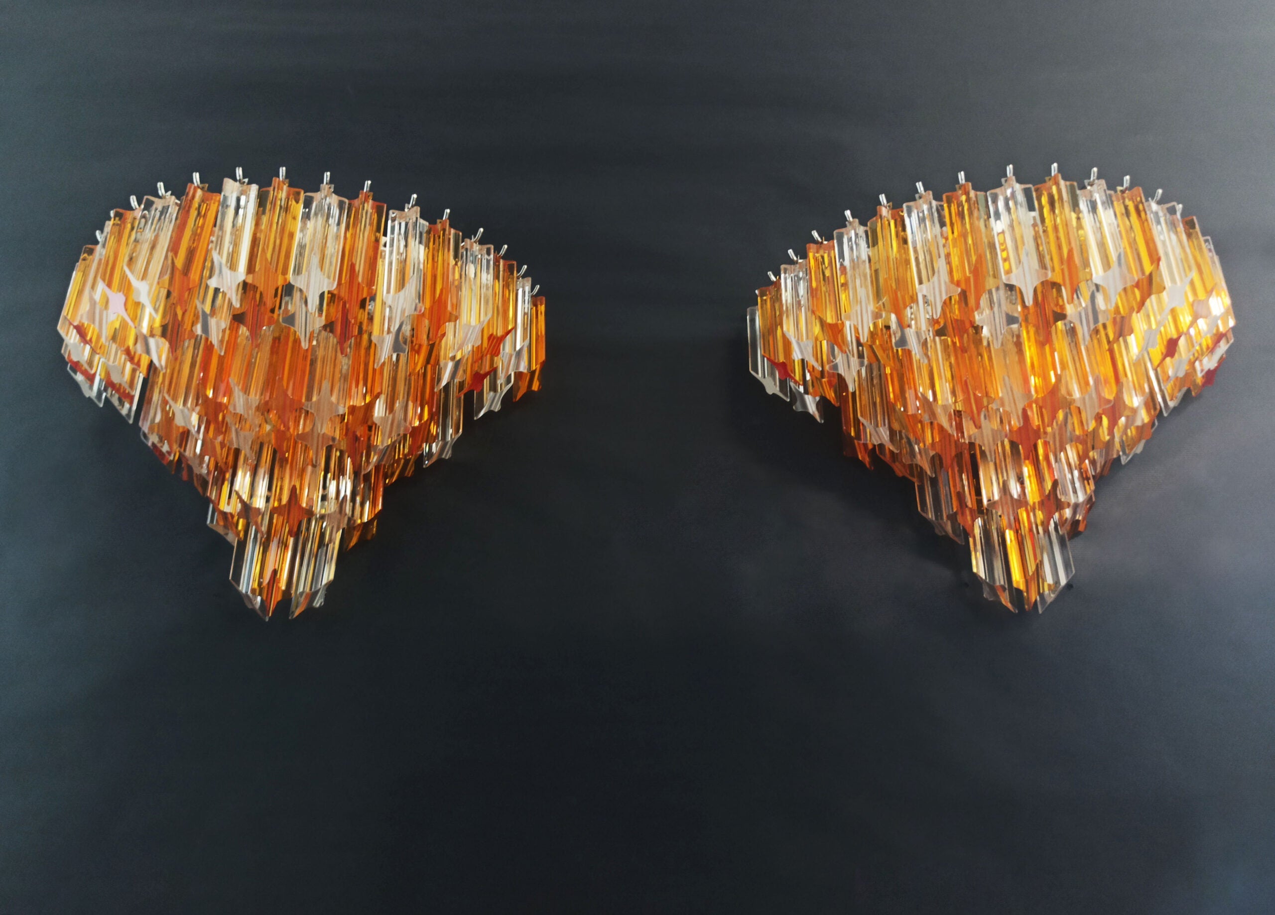Murano Wall Lamp | 63 Clear Yellow Prism Glass | Set of 2