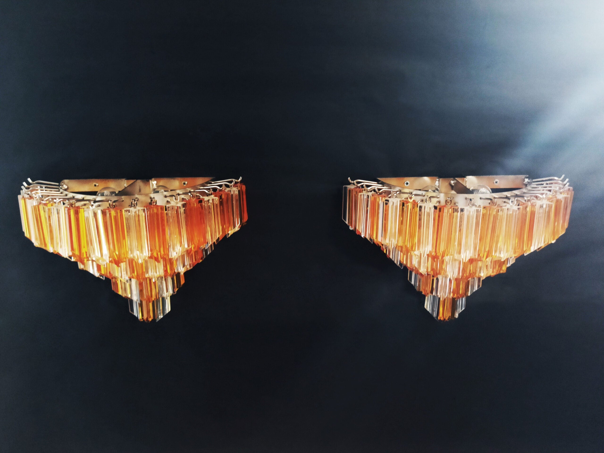 Murano Wall Lamp | 63 Clear Yellow Prism Glass | Set of 2