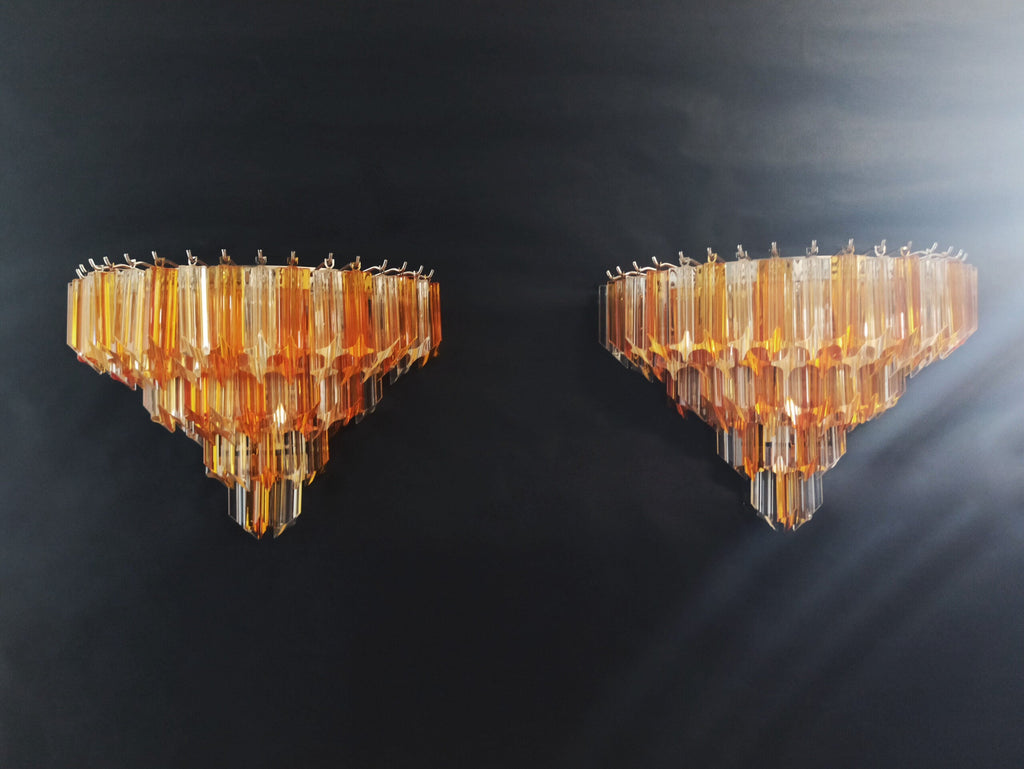 Murano Wall Lamp | 63 Clear Yellow Prism Glass | Set of 2