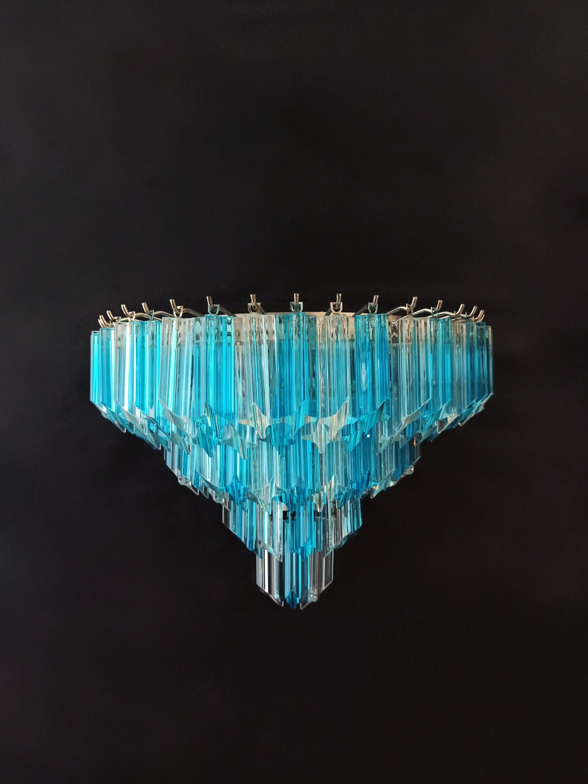 Murano Wall Lamp | 63 Clear Blue Prism Glass | Set of 2
