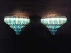Murano Wall Lamp | 63 Clear Blue Prism Glass | Set of 2