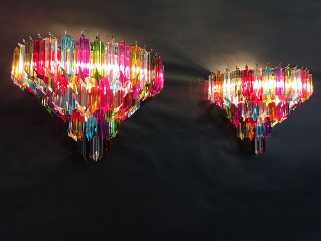 Murano Wall Lamp | 63 Multicolour Prism Glass | Set of 2