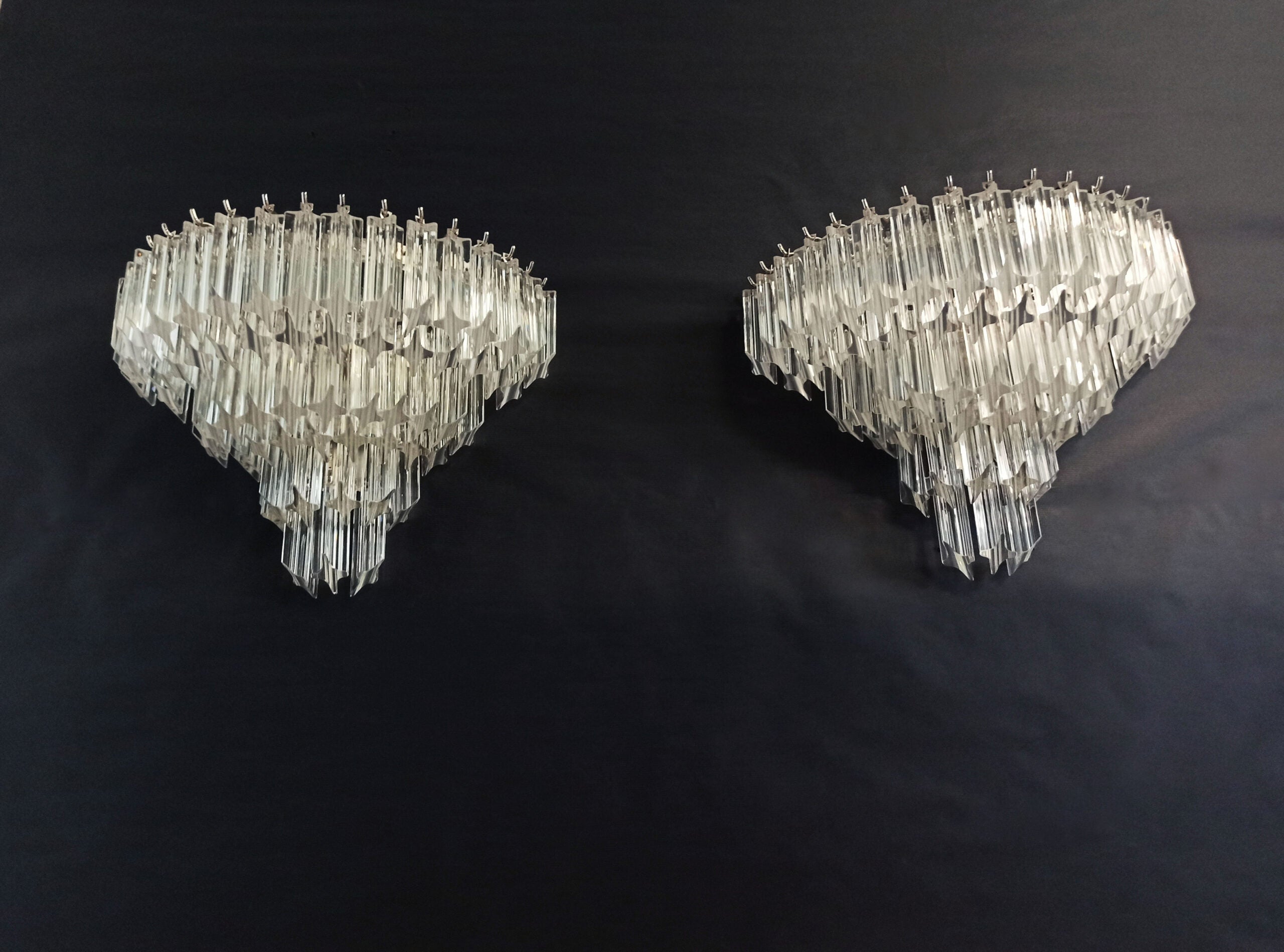 Murano Wall Lamp | 63 Clear Prism Glass | Set of 2
