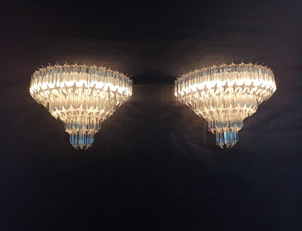 Murano Wall Lamp | 63 Clear Prism Glass | Set of 2
