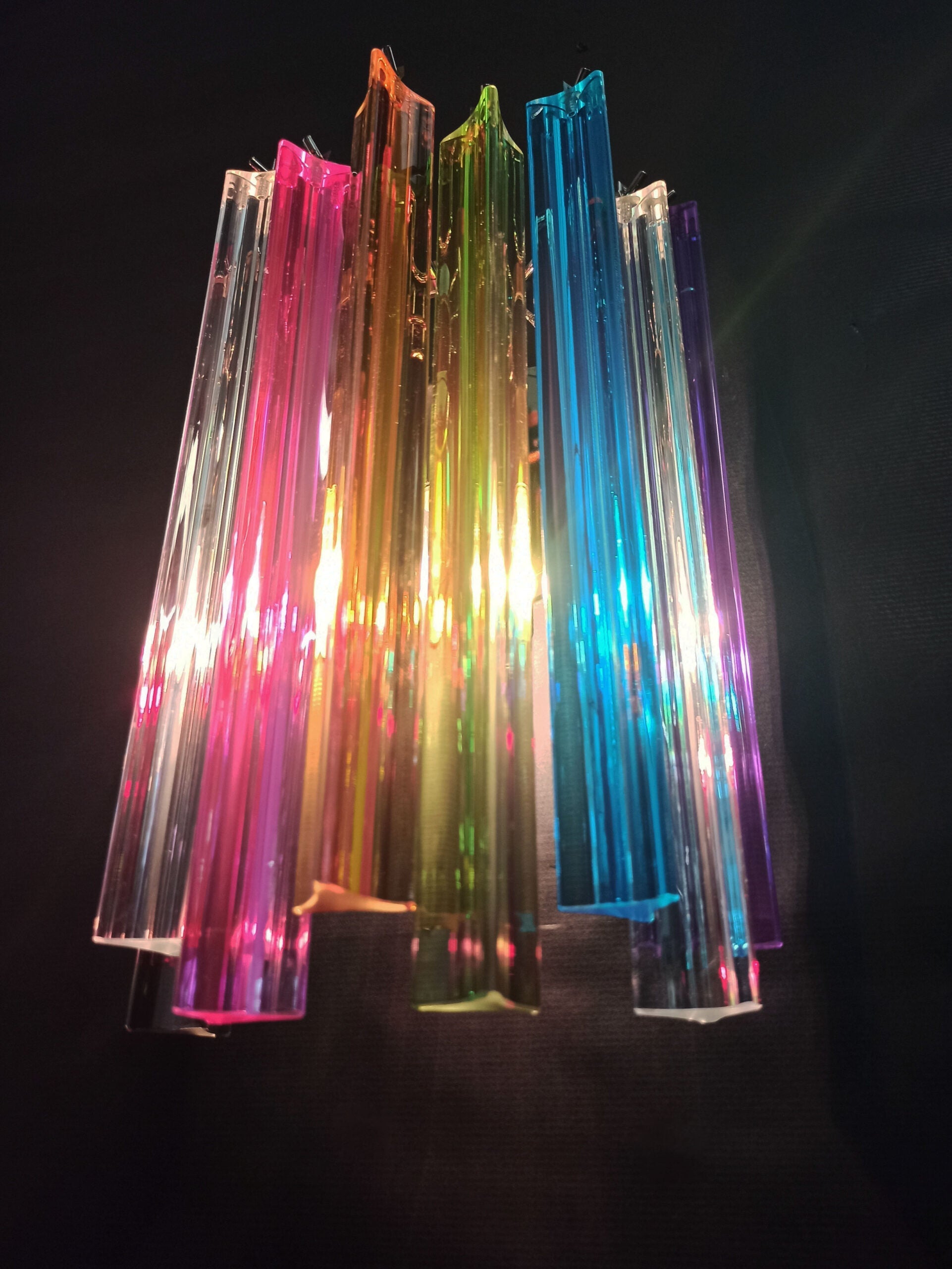 Murano Wall Lamp | 9 Multicolour Prism Glass | Set of 2