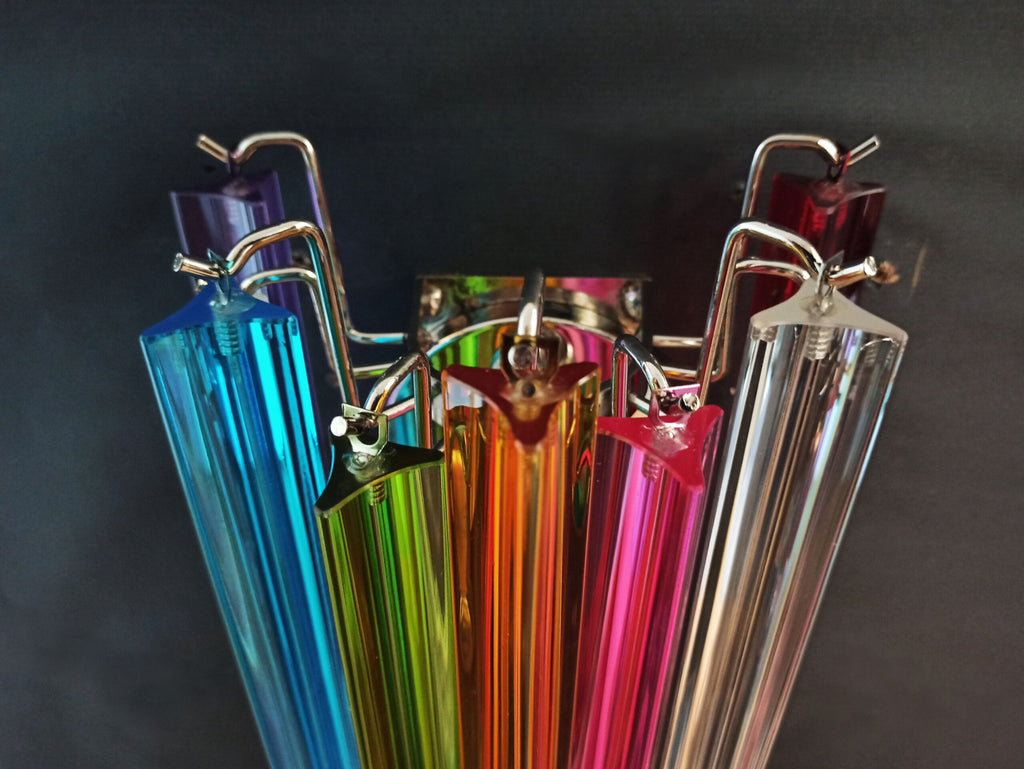 Murano Wall Lamp | 9 Multicolour Prism Glass | Set of 2
