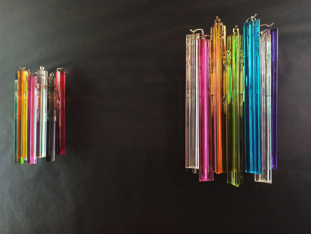 Murano Wall Lamp | 9 Multicolour Prism Glass | Set of 2