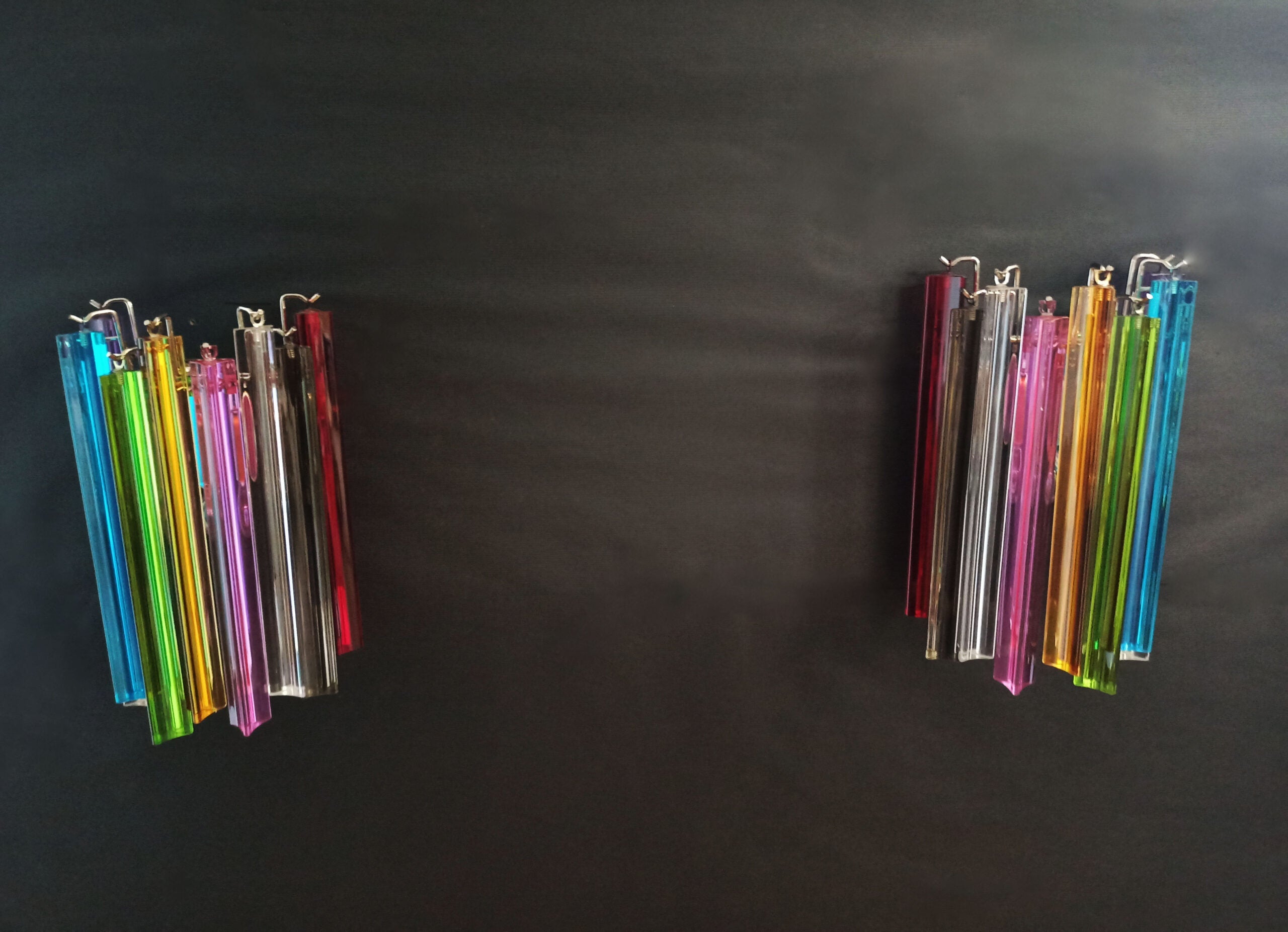 Murano Wall Lamp | 9 Multicolour Prism Glass | Set of 2