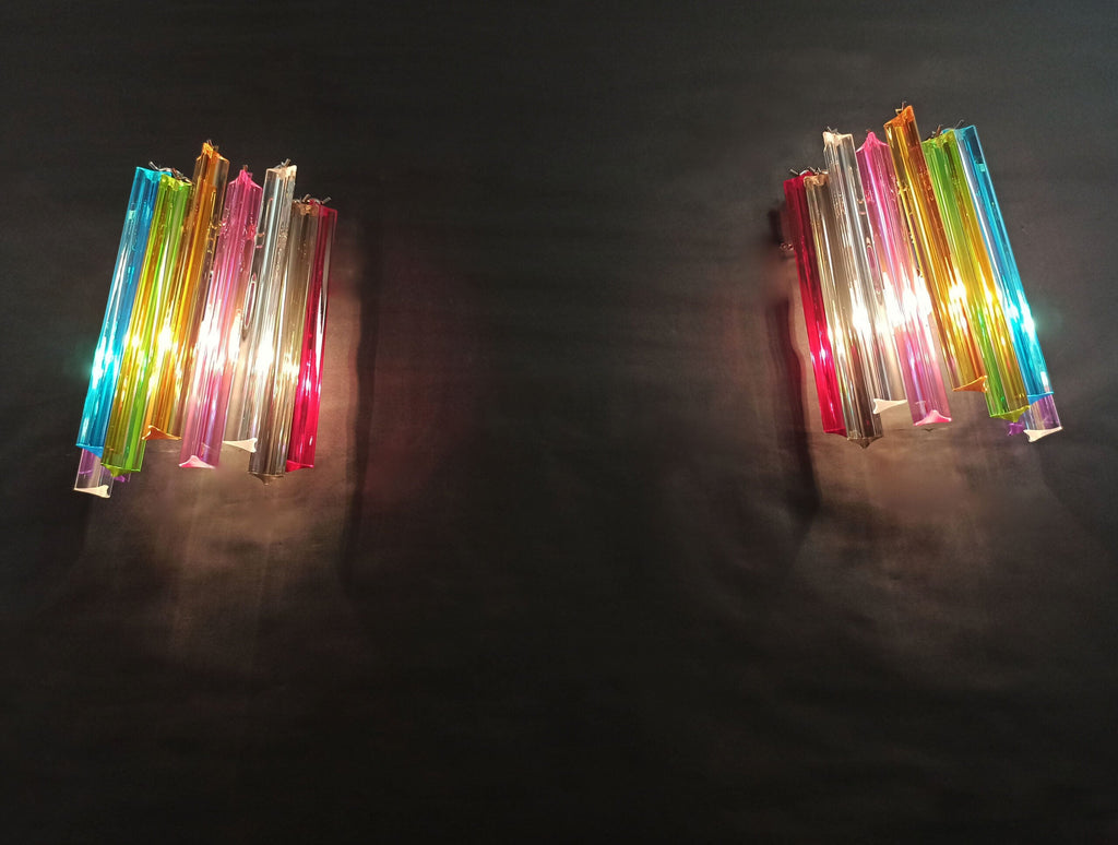 Murano Wall Lamp | 9 Multicolour Prism Glass | Set of 2
