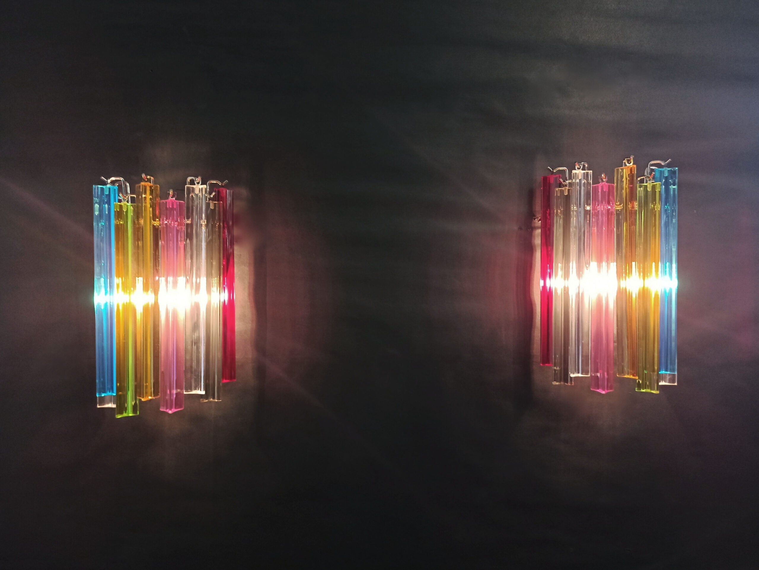 Murano Wall Lamp | 9 Multicolour Prism Glass | Set of 2