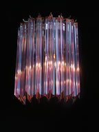 Murano Wall Lamp | 9 Pink Prism Glass | Set of 2
