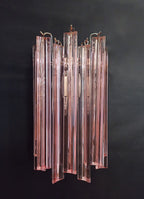 Murano Wall Lamp | 9 Pink Prism Glass | Set of 2