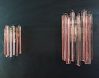 Murano Wall Lamp | 9 Pink Prism Glass | Set of 2