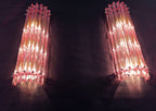 Murano Wall Lamp | 7 Pink Prism Glass | Set of 2