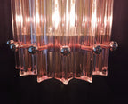 Murano Wall Lamp | 7 Pink Prism Glass | Set of 2