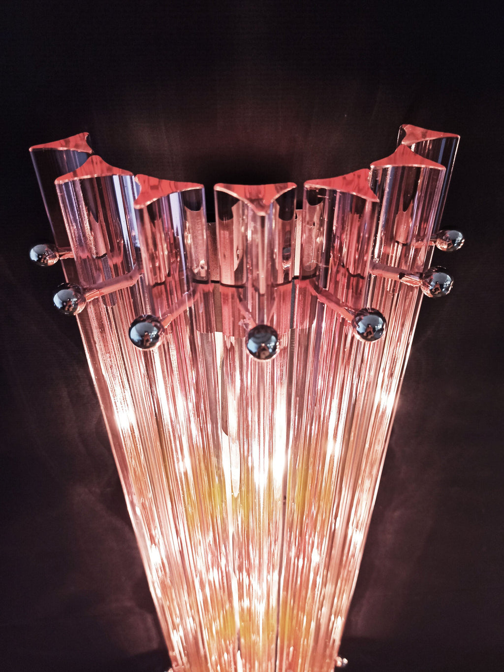 Murano Wall Lamp | 7 Pink Prism Glass | Set of 2