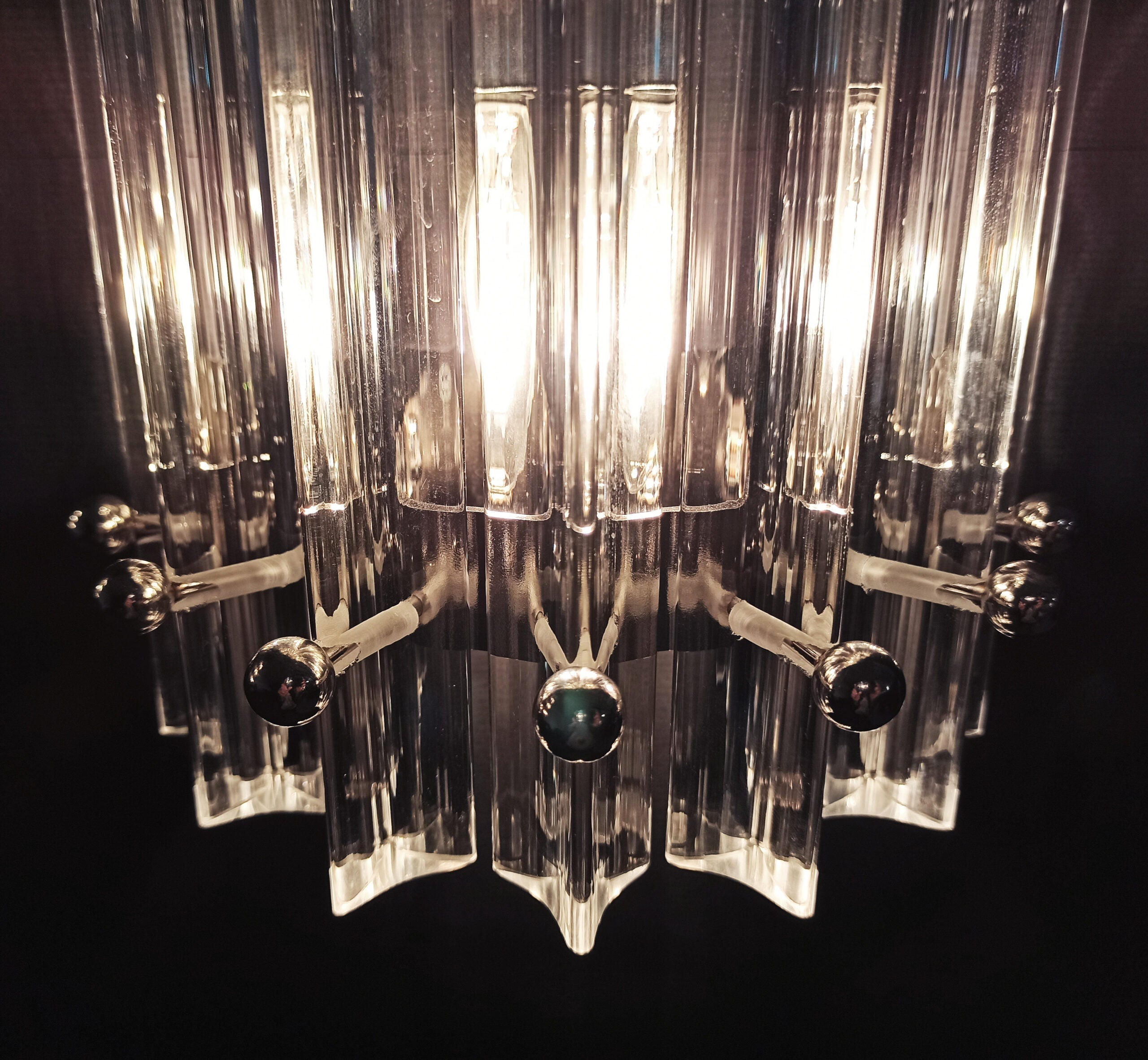 Murano Wall Lamp | 7 Clear Prism Glass | Set of 2