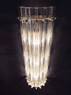 Murano Wall Lamp | 7 Clear Prism Glass | Set of 2