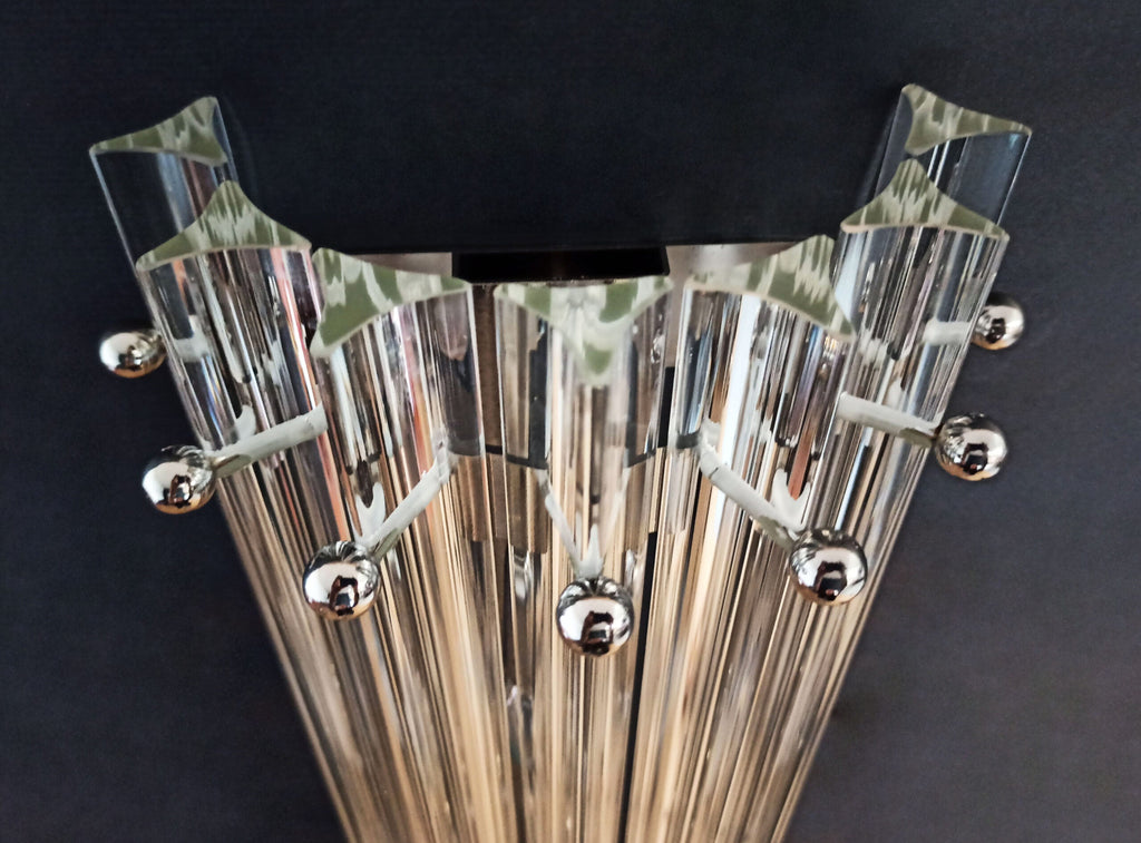 Murano Wall Lamp | 7 Clear Prism Glass | Set of 2