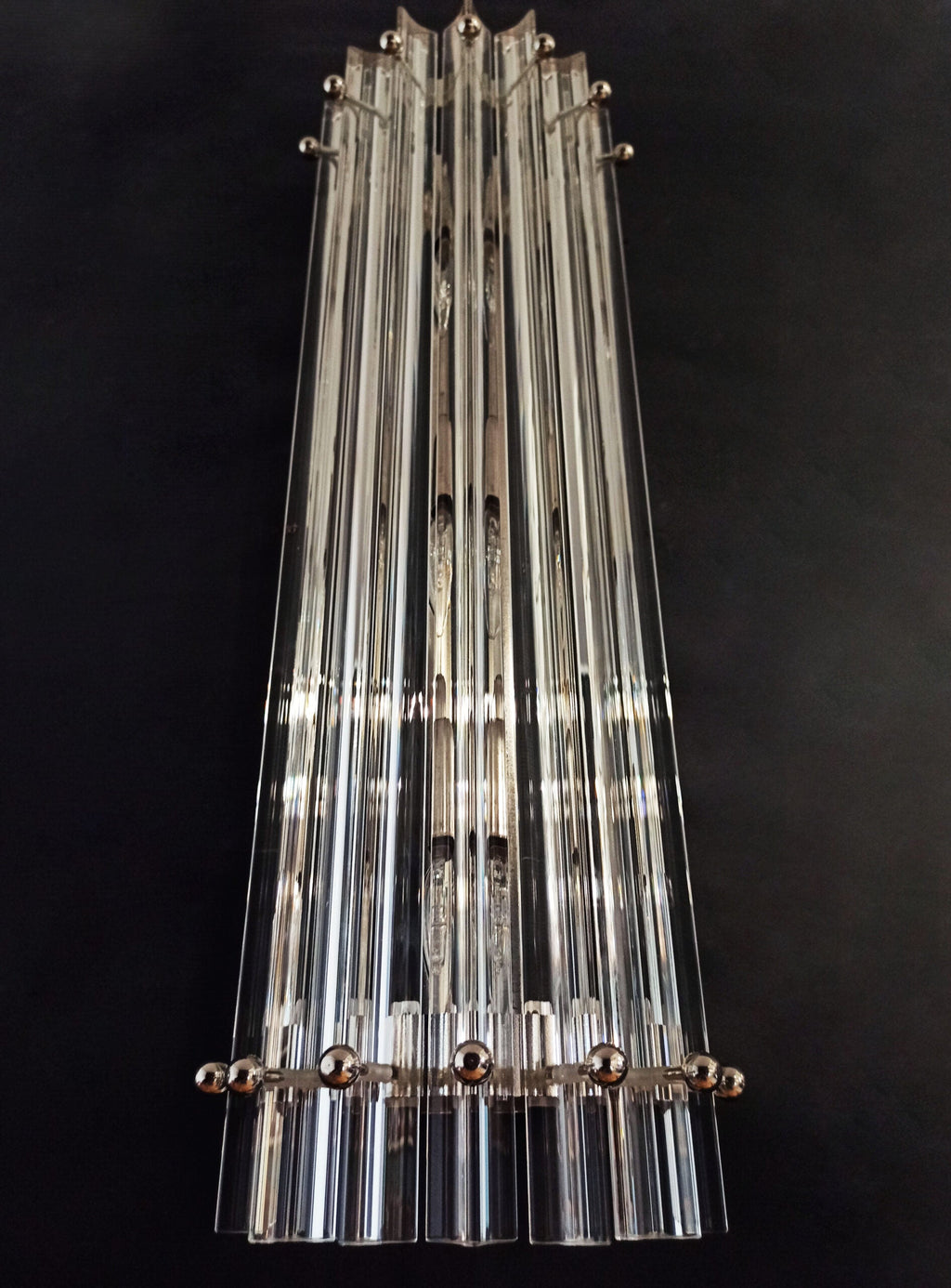 Murano Wall Lamp | 7 Clear Prism Glass | Set of 2