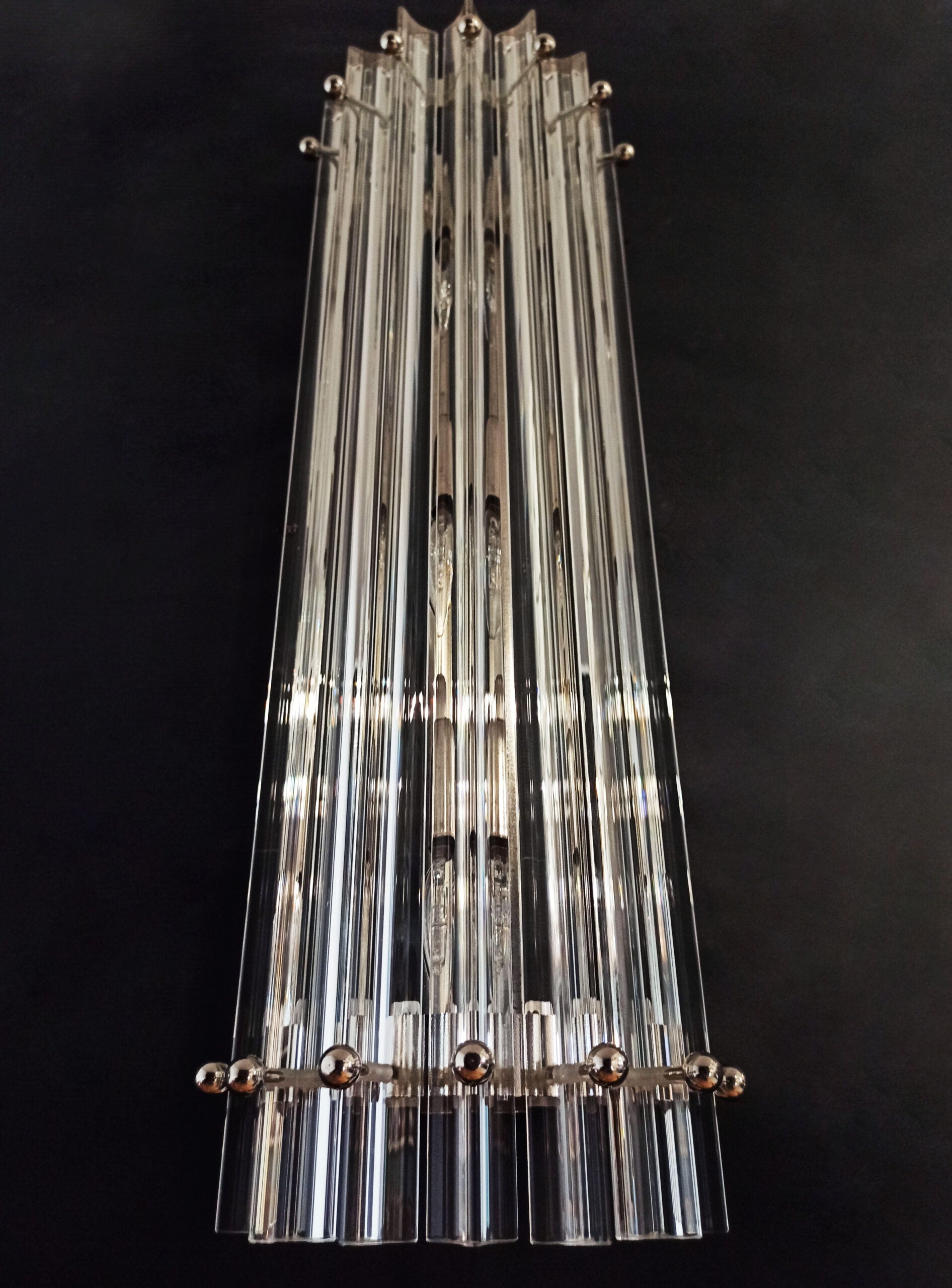 Murano Wall Lamp | 7 Clear Prism Glass | Set of 2