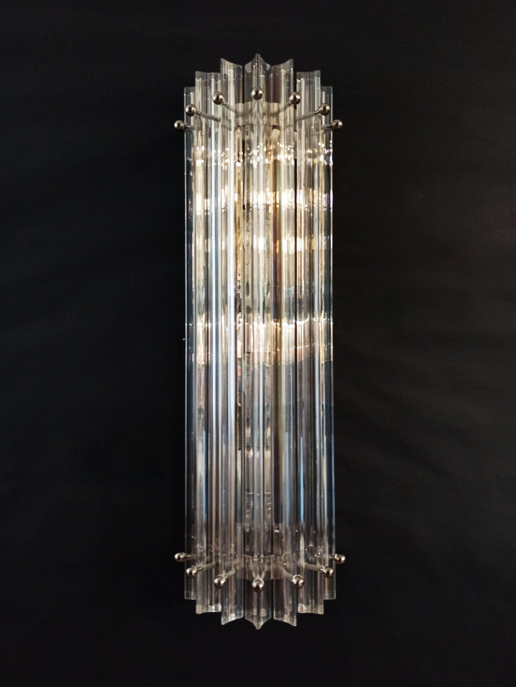 Murano Wall Lamp | 7 Iris Clear Prism Glass | Set of 2