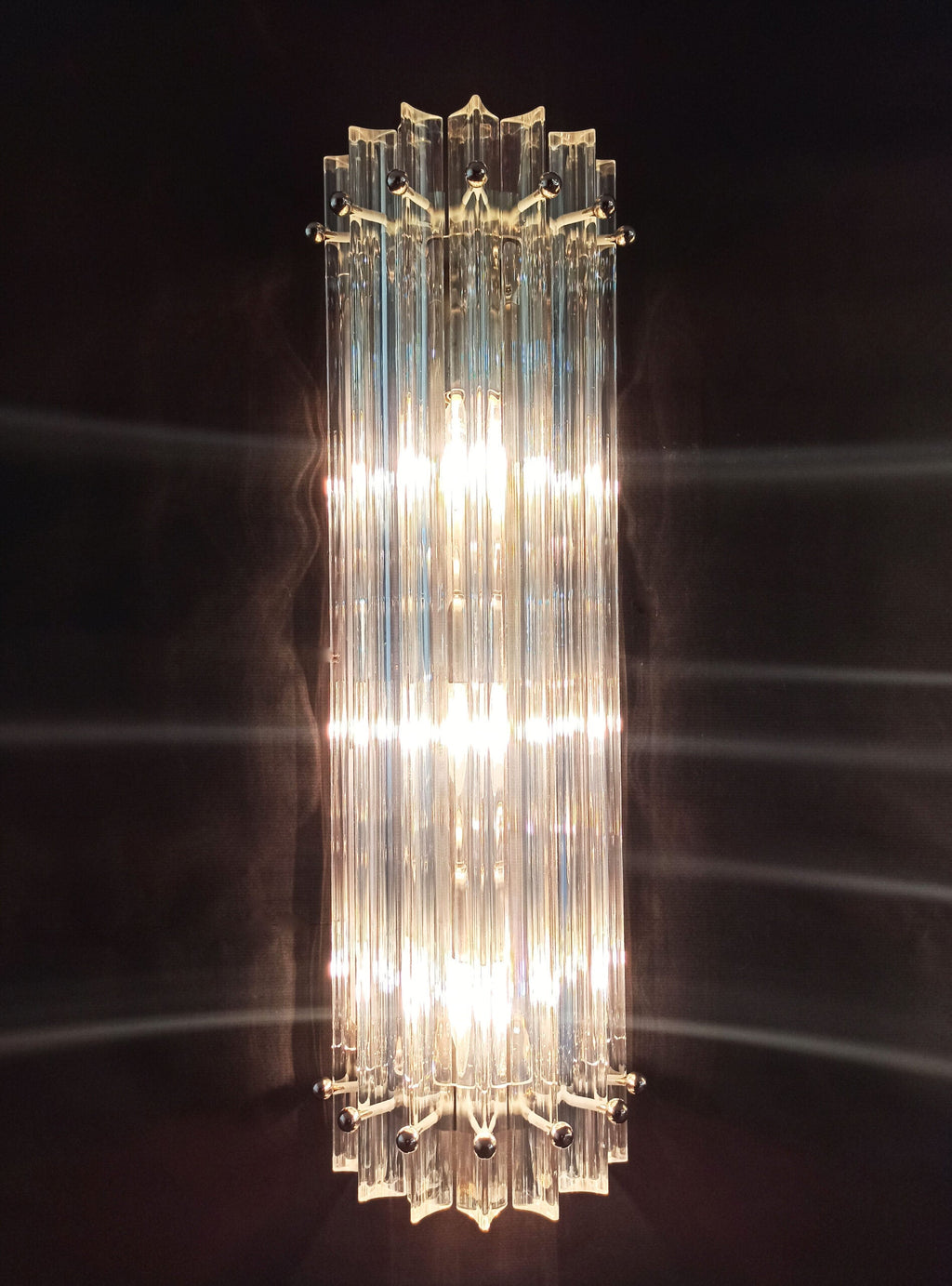 Murano Wall Lamp | 7 Iris Clear Prism Glass | Set of 2