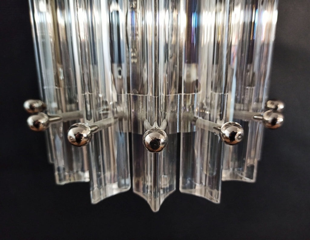 Murano Wall Lamp | 7 Iris Clear Prism Glass | Set of 2
