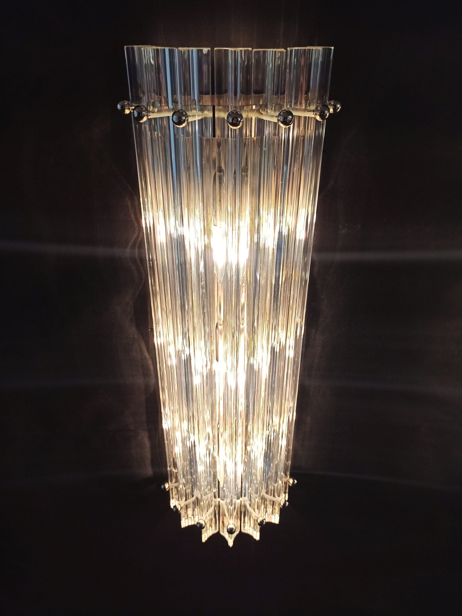 Murano Wall Lamp | 7 Iris Clear Prism Glass | Set of 2