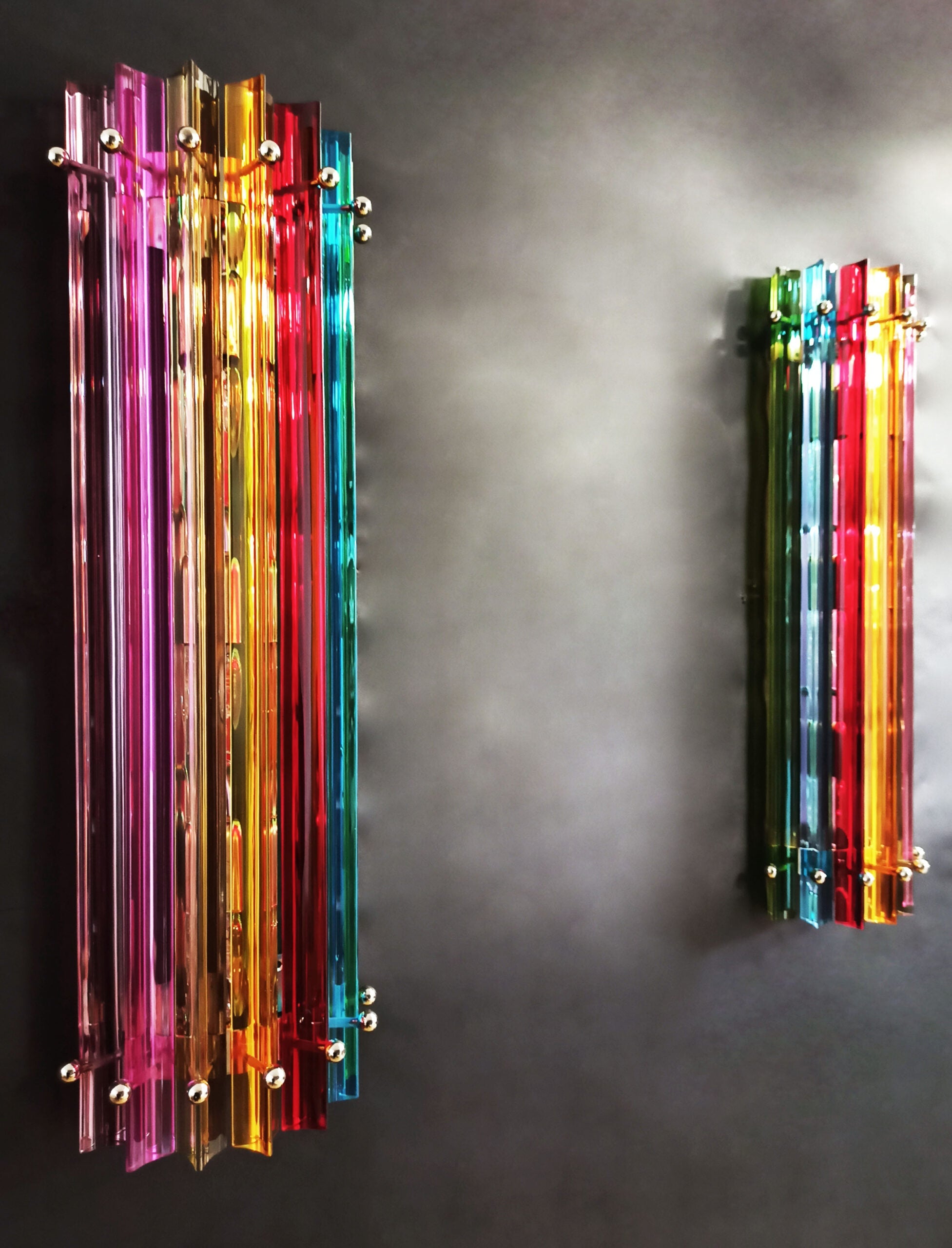 Murano Wall Lamp | 7 Multicolour Prism Glass | Set of 2