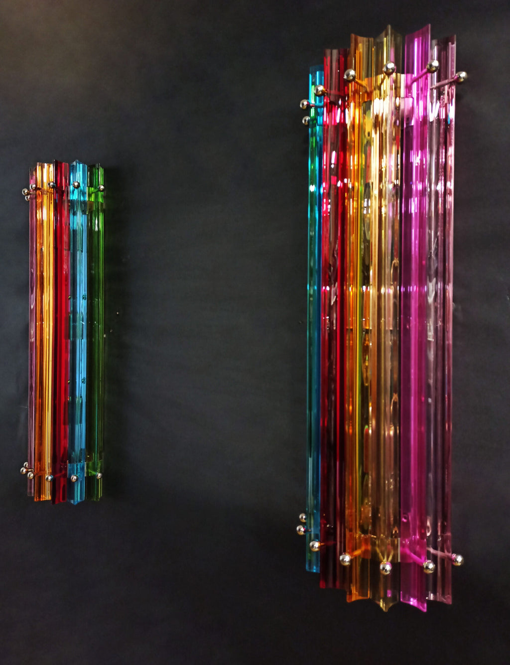 Murano Wall Lamp | 7 Multicolour Prism Glass | Set of 2