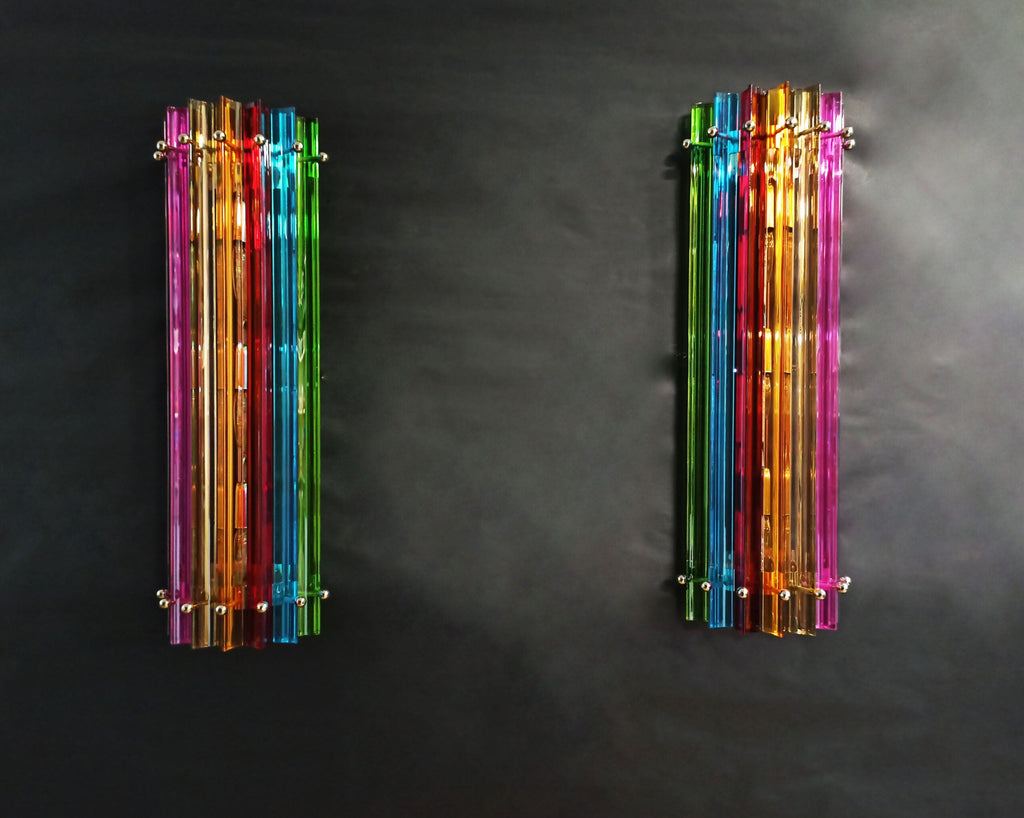 Murano Wall Lamp | 7 Multicolour Prism Glass | Set of 2