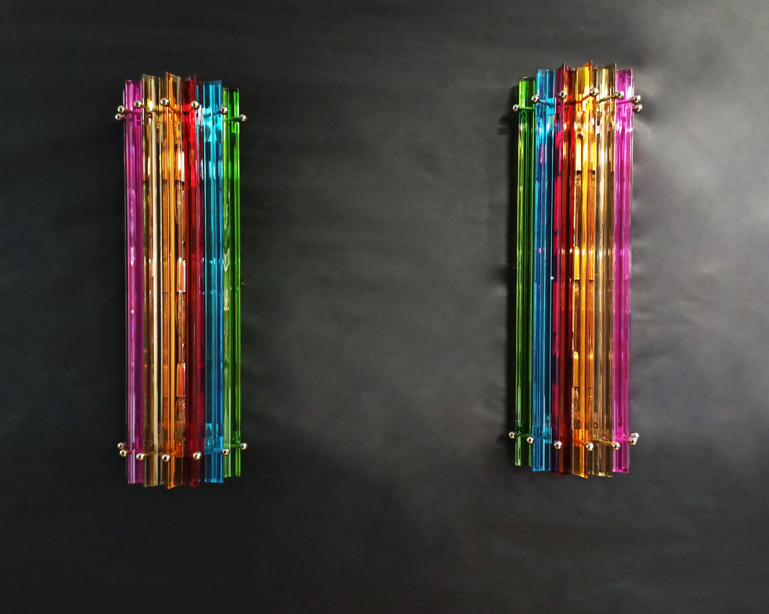Murano Wall Lamp | 7 Multicolour Prism Glass | Set of 2