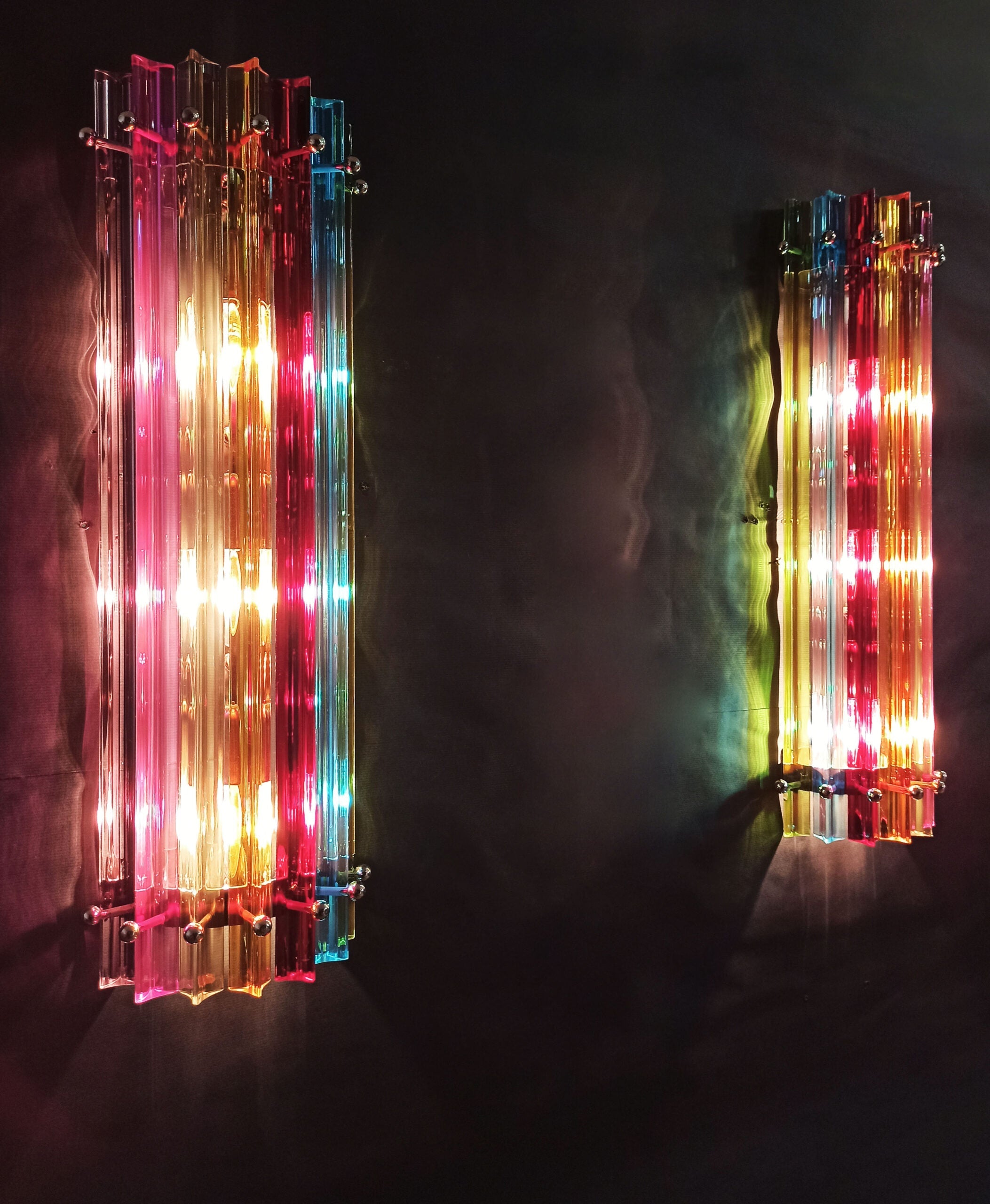 Murano Wall Lamp | 7 Multicolour Prism Glass | Set of 2
