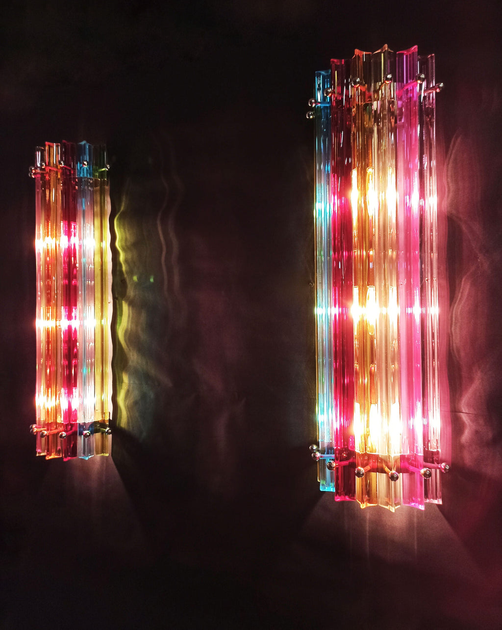 Murano Wall Lamp | 7 Multicolour Prism Glass | Set of 2