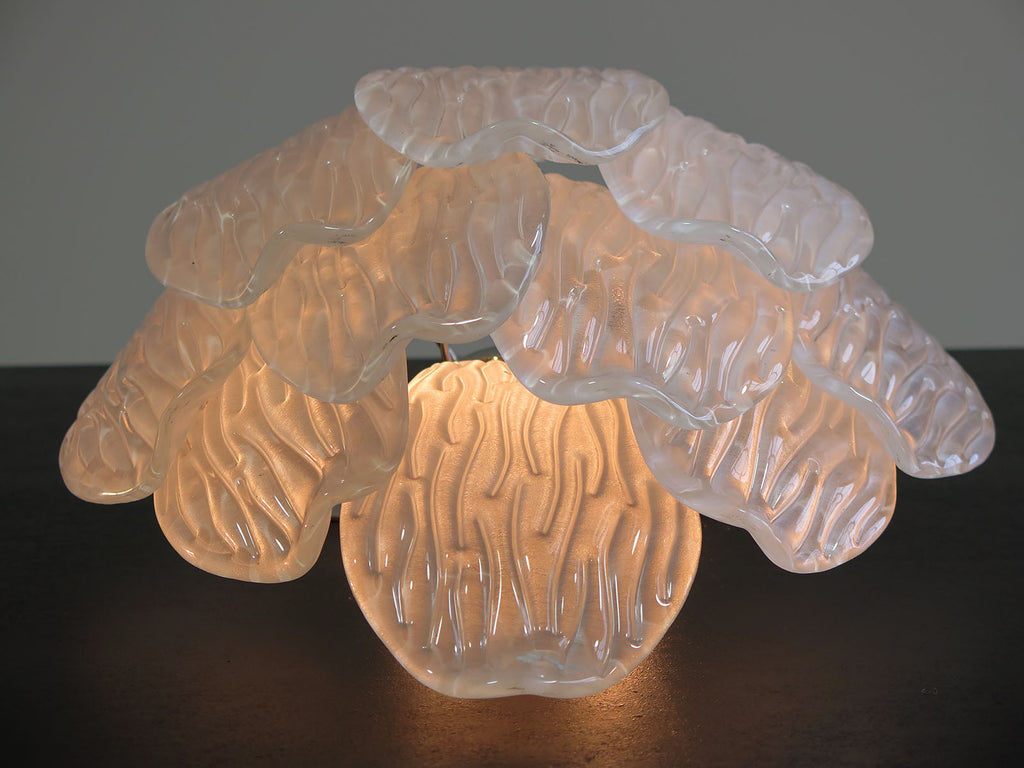 Murano Wall Lamp | 10 Clear Petal Glass | Set of 2