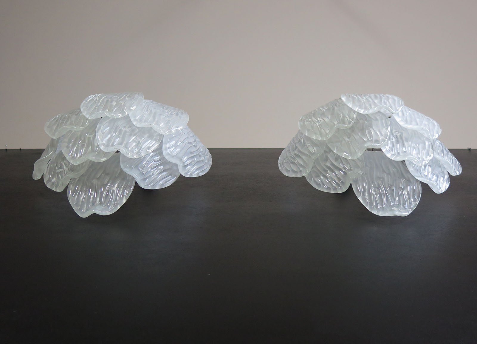 Murano Wall Lamp | 10 Clear Petal Glass | Set of 2