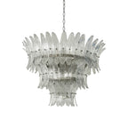 Palm Leaves Murano Transparent Glass Chandelier by Bling Lighting Studio
