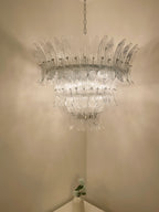 Palm Leaves Murano Transparent Glass Chandelier product image