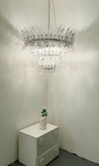 Palm Leaves Murano Transparent Glass Chandelier product image