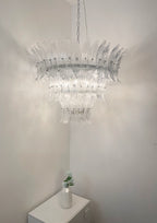 Palm Leaves Murano Transparent Glass Chandelier additional product view