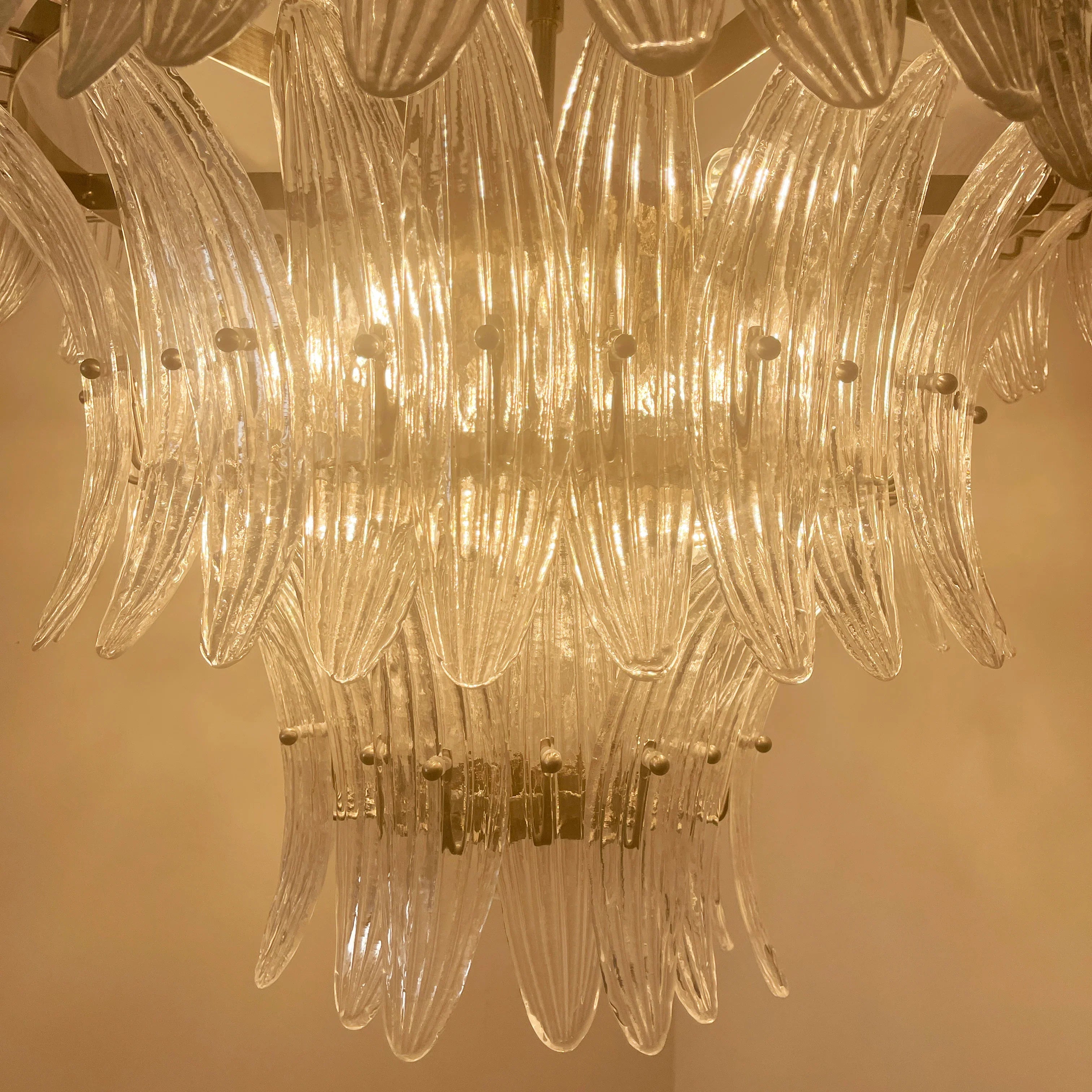 Palm Leaves Murano Transparent Glass Chandelier product image