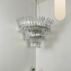 Palm Leaves Murano Transparent Glass Chandelier product image