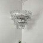 Palm Leaves Murano Transparent Glass Chandelier product image