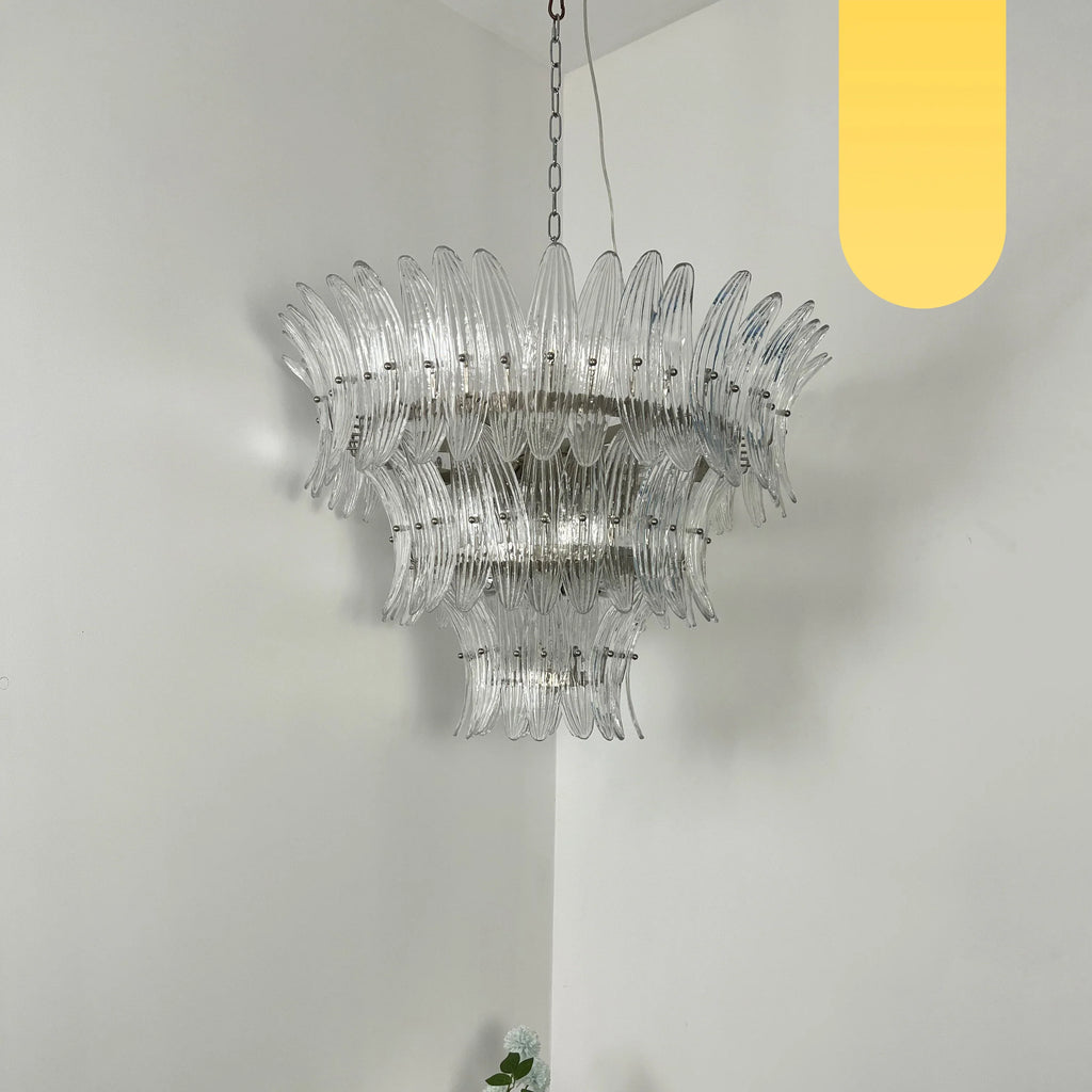 Palm Leaves Murano Transparent Glass Chandelier product image