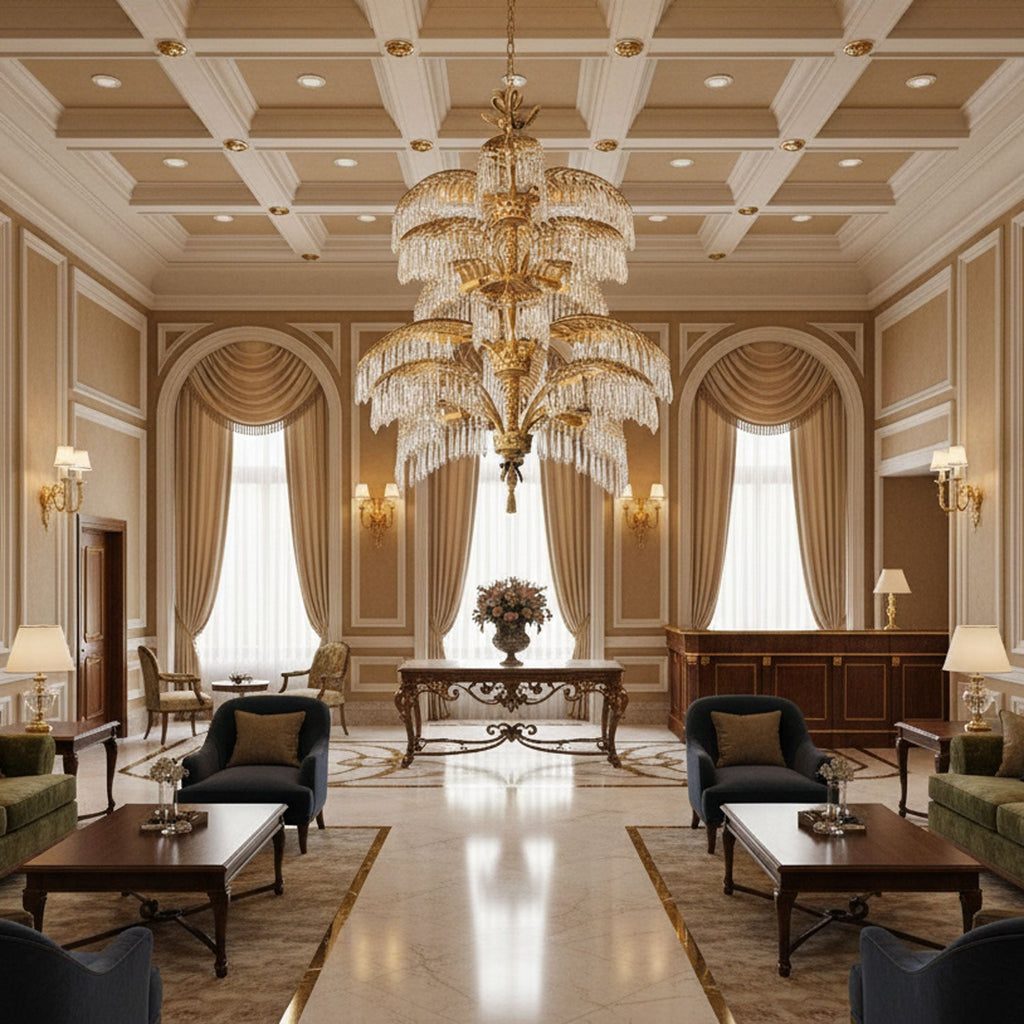 Palmera Brass Crystal Chandelier