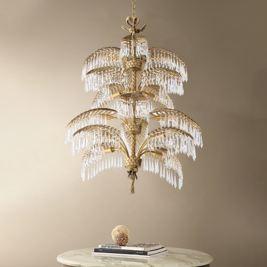 Palmera Brass Crystal Chandelier