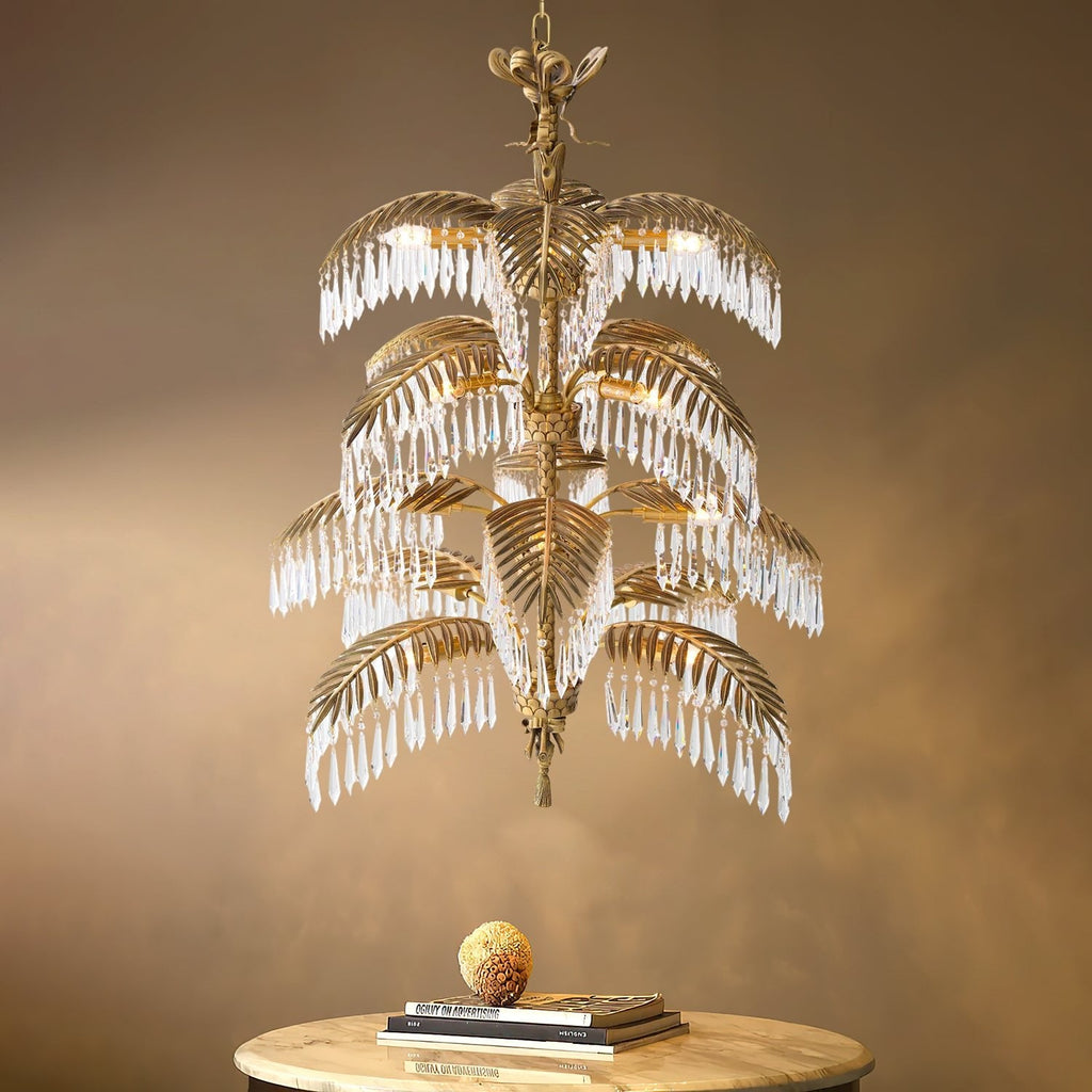 Palmera Brass Crystal Chandelier