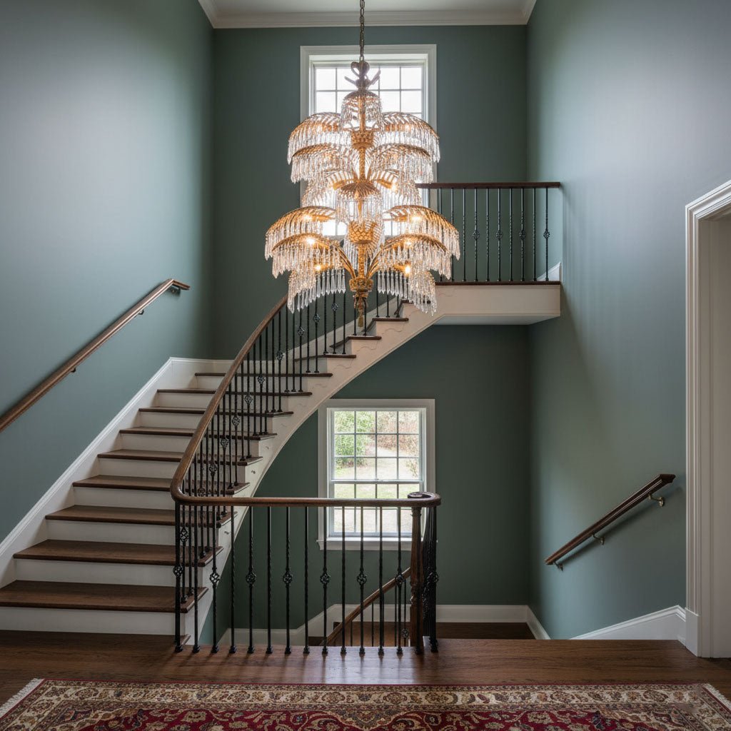 Palmera Brass Crystal Chandelier