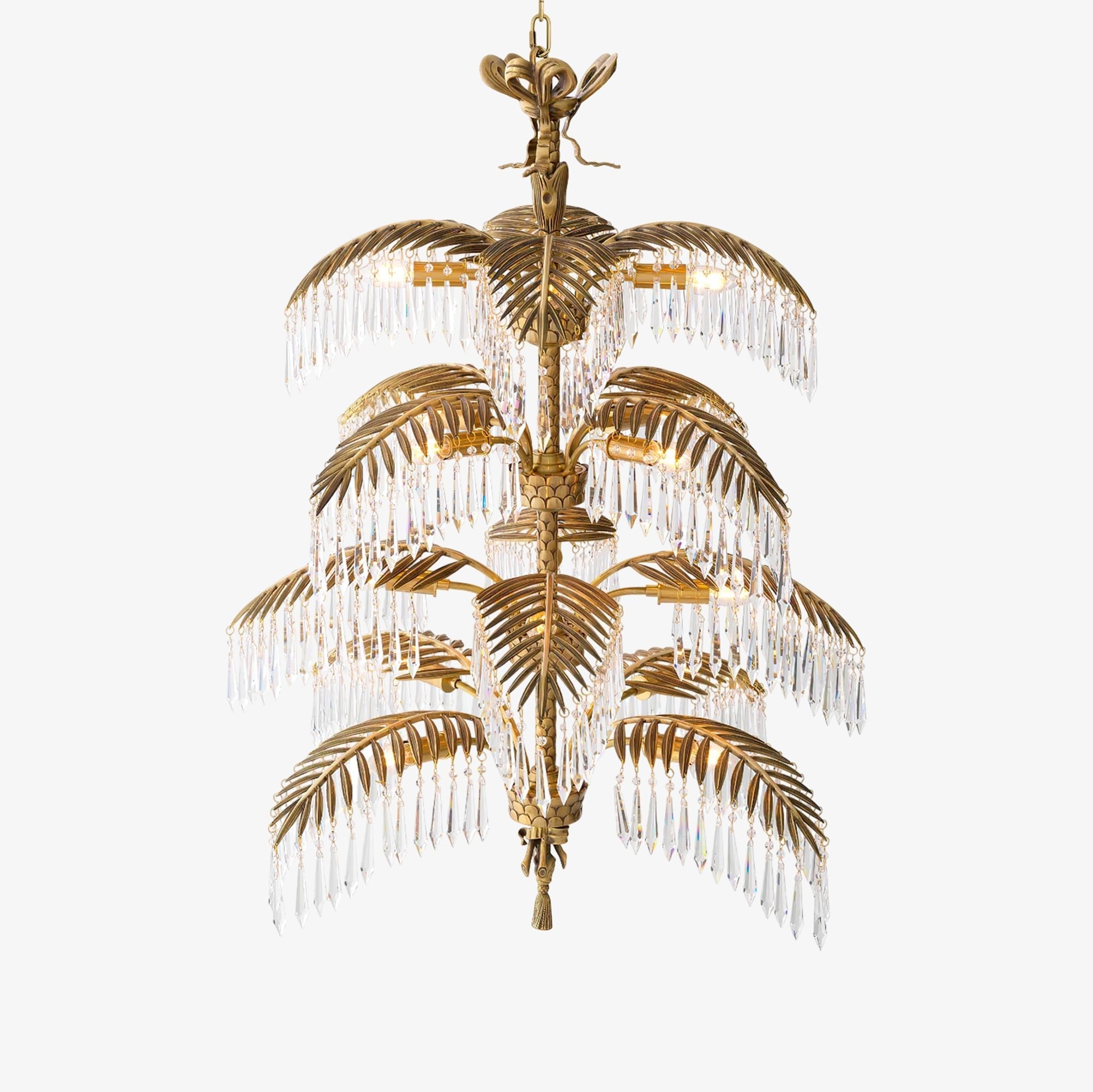 Palmera Brass Crystal Chandelier